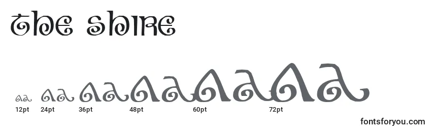 Размеры шрифта The Shire