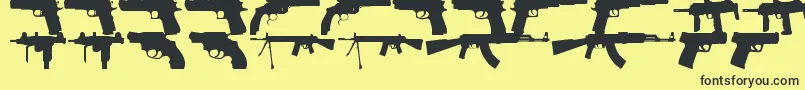 FiregunsTfb Font – Black Fonts on Yellow Background