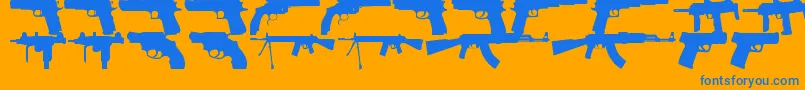 FiregunsTfb Font – Blue Fonts on Orange Background
