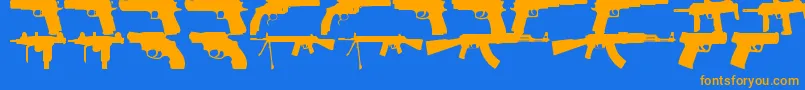 FiregunsTfb Font – Orange Fonts on Blue Background
