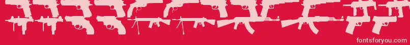 フォントFiregunsTfb – 赤い背景にピンクのフォント