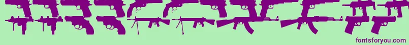 FiregunsTfb Font – Purple Fonts on Green Background
