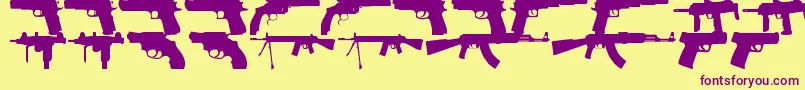 FiregunsTfb Font – Purple Fonts on Yellow Background