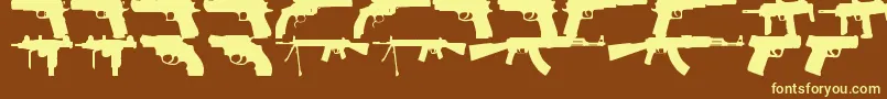 FiregunsTfb Font – Yellow Fonts on Brown Background