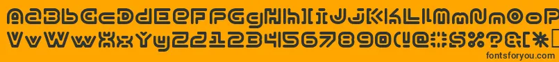 Y2kSubterranExpressKg Font – Black Fonts on Orange Background