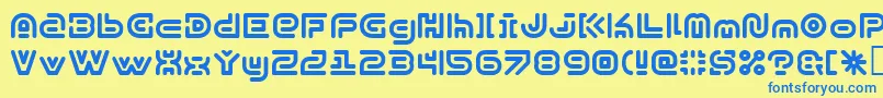 Y2kSubterranExpressKg Font – Blue Fonts on Yellow Background