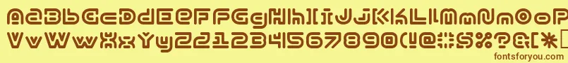 Y2kSubterranExpressKg Font – Brown Fonts on Yellow Background