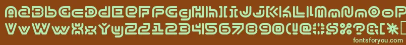 Y2kSubterranExpressKg Font – Green Fonts on Brown Background