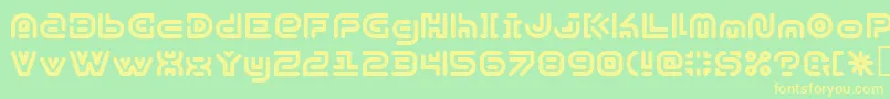 Y2kSubterranExpressKg Font – Yellow Fonts on Green Background