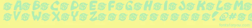 Monkeyboy Font – Green Fonts on Yellow Background