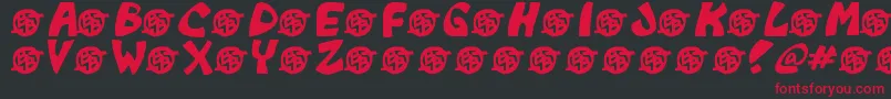 フォントMonkeyboy – 黒い背景に赤い文字