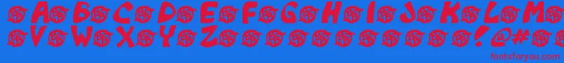 Monkeyboy Font – Red Fonts on Blue Background