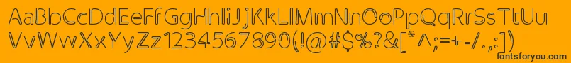 Clip-Schriftart – Schwarze Schriften auf orangefarbenem Hintergrund