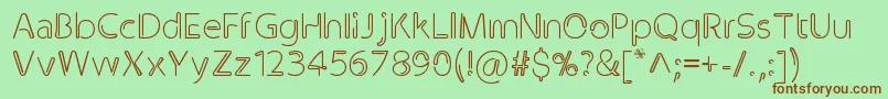 Clip-Schriftart – Braune Schriften auf grünem Hintergrund