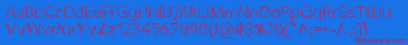 Clip Font – Red Fonts on Blue Background