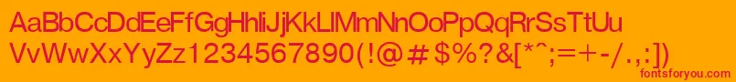 GenevaNormal Font – Red Fonts on Orange Background