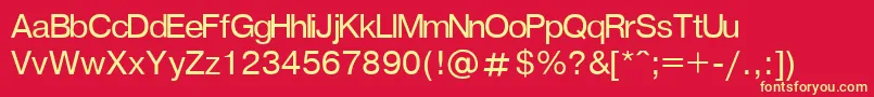 GenevaNormal Font – Yellow Fonts on Red Background