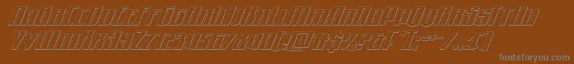Czcionka Quantummalice3Dital – szare czcionki na brązowym tle