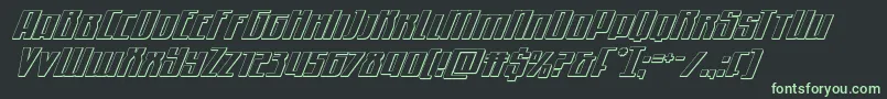 フォントQuantummalice3Dital – 黒い背景に緑の文字