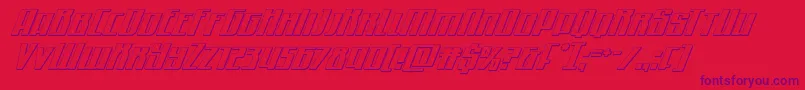 Quantummalice3Dital-Schriftart – Violette Schriften auf rotem Hintergrund