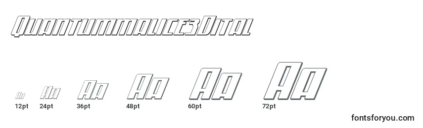 Размеры шрифта Quantummalice3Dital