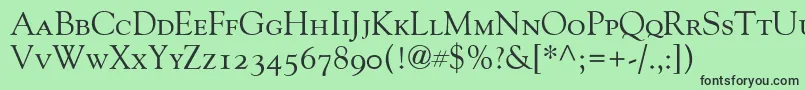 Шрифт GoudyOldStyleSmallCapsOldStyleFigures – чёрные шрифты на зелёном фоне