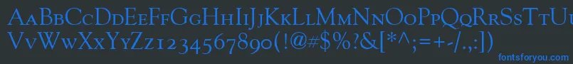 GoudyOldStyleSmallCapsOldStyleFigures Font – Blue Fonts on Black Background