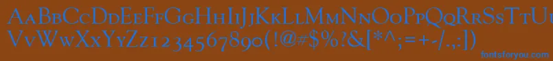 Шрифт GoudyOldStyleSmallCapsOldStyleFigures – синие шрифты на коричневом фоне