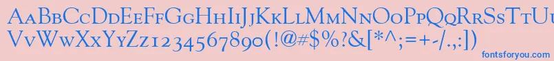 GoudyOldStyleSmallCapsOldStyleFigures Font – Blue Fonts on Pink Background