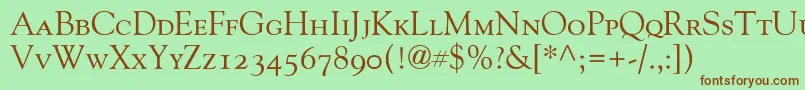 GoudyOldStyleSmallCapsOldStyleFigures Font – Brown Fonts on Green Background