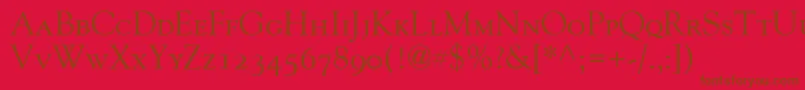 GoudyOldStyleSmallCapsOldStyleFigures Font – Brown Fonts on Red Background