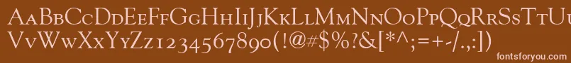 GoudyOldStyleSmallCapsOldStyleFigures Font – Pink Fonts on Brown Background