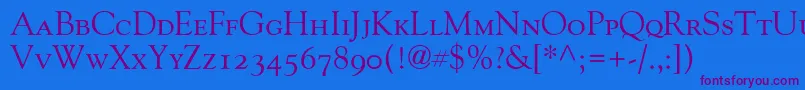 GoudyOldStyleSmallCapsOldStyleFigures Font – Purple Fonts on Blue Background