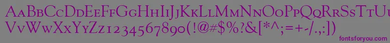 Шрифт GoudyOldStyleSmallCapsOldStyleFigures – фиолетовые шрифты на сером фоне