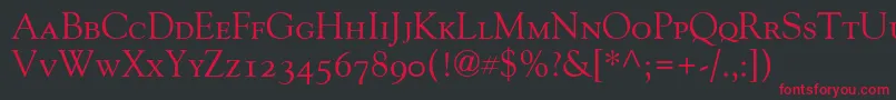 GoudyOldStyleSmallCapsOldStyleFigures Font – Red Fonts on Black Background