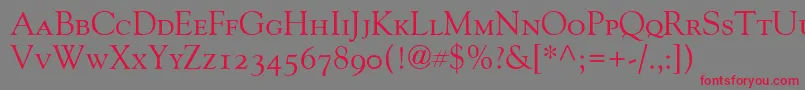 GoudyOldStyleSmallCapsOldStyleFigures Font – Red Fonts on Gray Background