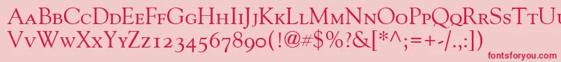 GoudyOldStyleSmallCapsOldStyleFigures Font – Red Fonts on Pink Background