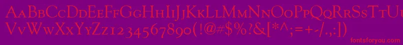 GoudyOldStyleSmallCapsOldStyleFigures Font – Red Fonts on Purple Background