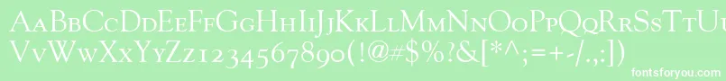GoudyOldStyleSmallCapsOldStyleFigures Font – White Fonts on Green Background