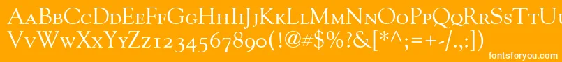 GoudyOldStyleSmallCapsOldStyleFigures Font – White Fonts on Orange Background