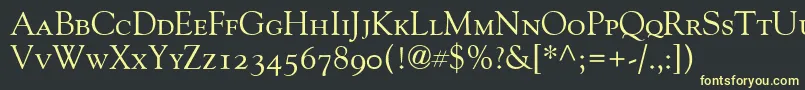 フォントGoudyOldStyleSmallCapsOldStyleFigures – 黒い背景に黄色の文字