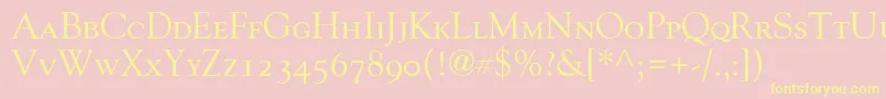 GoudyOldStyleSmallCapsOldStyleFigures Font – Yellow Fonts on Pink Background