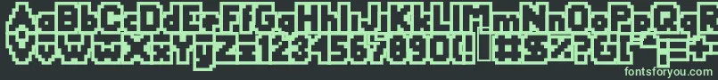 Yetbumbleroutlin-Schriftart – Grüne Schriften auf schwarzem Hintergrund