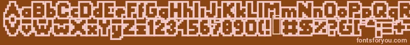 フォントYetbumbleroutlin – 茶色の背景にピンクのフォント