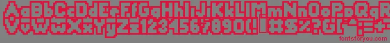 Yetbumbleroutlin Font – Red Fonts on Gray Background