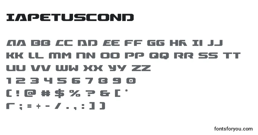 Шрифт Iapetuscond – алфавит, цифры, специальные символы
