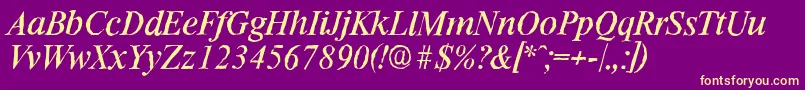 RiccioneantiqueItalic Font – Yellow Fonts on Purple Background