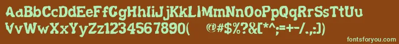 Decayingkuntry-fontti – vihreät fontit ruskealla taustalla