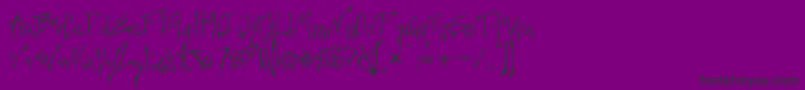 Creepygirl-Schriftart – Schwarze Schriften auf violettem Hintergrund