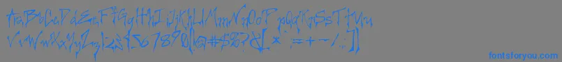 Weitere Informationen zur Creepygirl-Schriftart Creepygirl-Schriftart – Blaue Schriften auf grauem Hintergrund